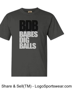 BABES DIG BALLS -- OG LOGO TEE -- CHARCOAL/BLACK Design Zoom